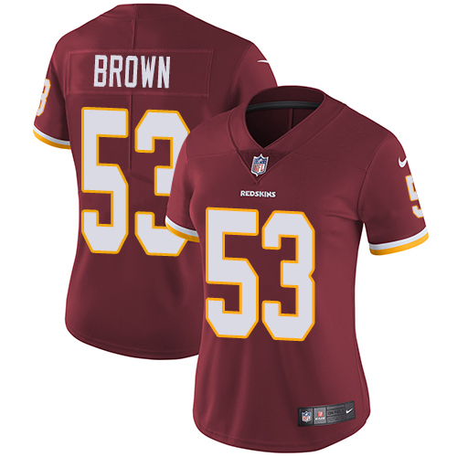 Nike Redskins #53 Zach Brown Burgundy Red Team Color Women's Stitched NFL Vapor Untouchable Limited Jersey